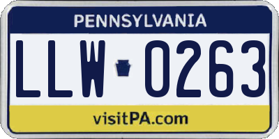 PA license plate LLW0263