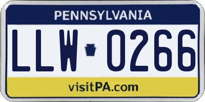 PA license plate LLW0266