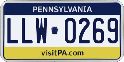 PA license plate LLW0269