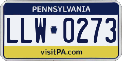 PA license plate LLW0273