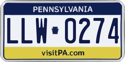 PA license plate LLW0274