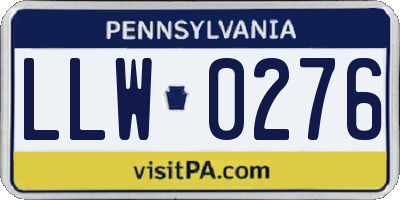 PA license plate LLW0276