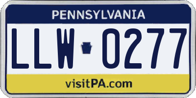 PA license plate LLW0277