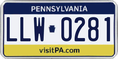 PA license plate LLW0281