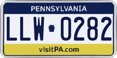 PA license plate LLW0282
