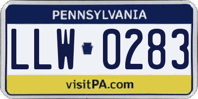 PA license plate LLW0283