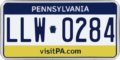 PA license plate LLW0284