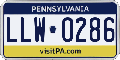PA license plate LLW0286