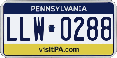 PA license plate LLW0288