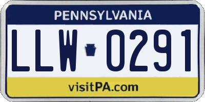 PA license plate LLW0291