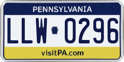 PA license plate LLW0296