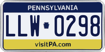 PA license plate LLW0298