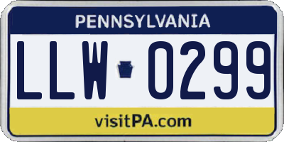 PA license plate LLW0299