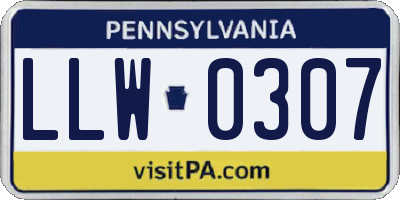 PA license plate LLW0307