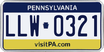 PA license plate LLW0321