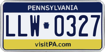 PA license plate LLW0327