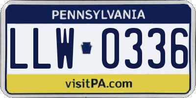 PA license plate LLW0336