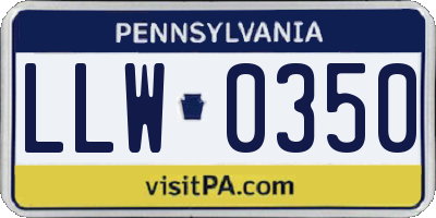 PA license plate LLW0350