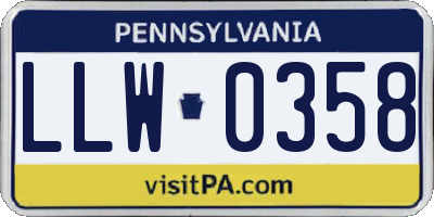 PA license plate LLW0358