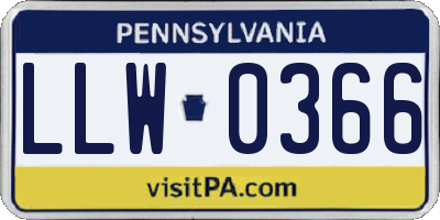 PA license plate LLW0366