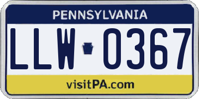 PA license plate LLW0367