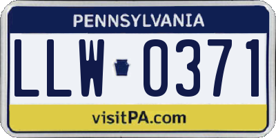 PA license plate LLW0371