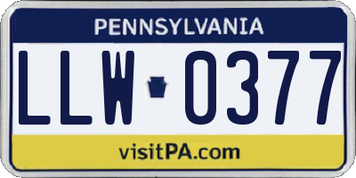 PA license plate LLW0377