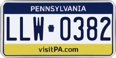 PA license plate LLW0382