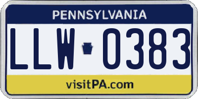 PA license plate LLW0383