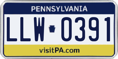 PA license plate LLW0391