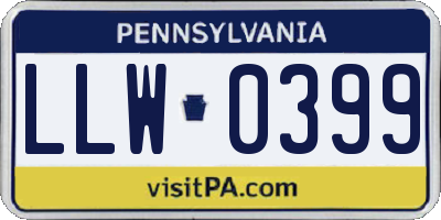 PA license plate LLW0399