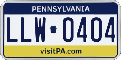 PA license plate LLW0404