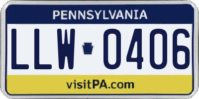 PA license plate LLW0406