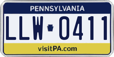 PA license plate LLW0411