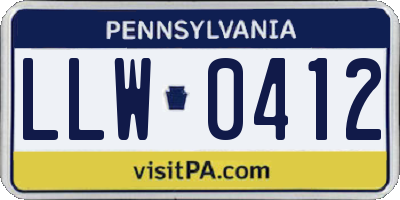 PA license plate LLW0412