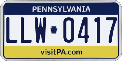 PA license plate LLW0417