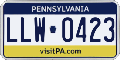 PA license plate LLW0423