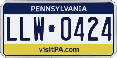 PA license plate LLW0424
