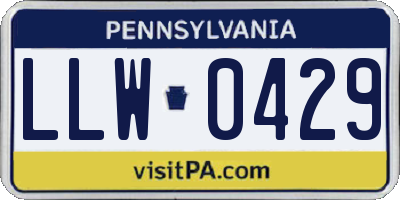 PA license plate LLW0429