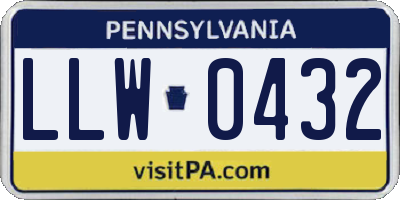 PA license plate LLW0432