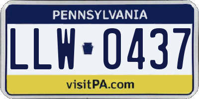 PA license plate LLW0437