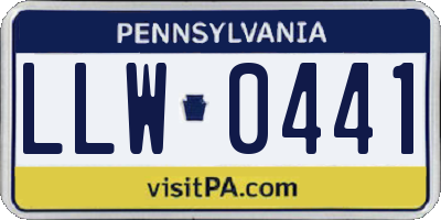 PA license plate LLW0441