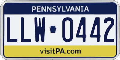 PA license plate LLW0442