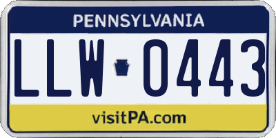 PA license plate LLW0443