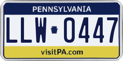 PA license plate LLW0447
