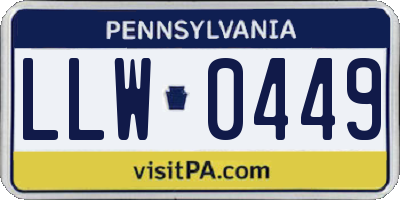 PA license plate LLW0449