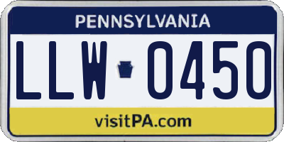 PA license plate LLW0450