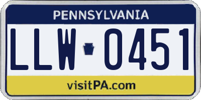 PA license plate LLW0451
