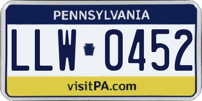 PA license plate LLW0452