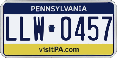 PA license plate LLW0457